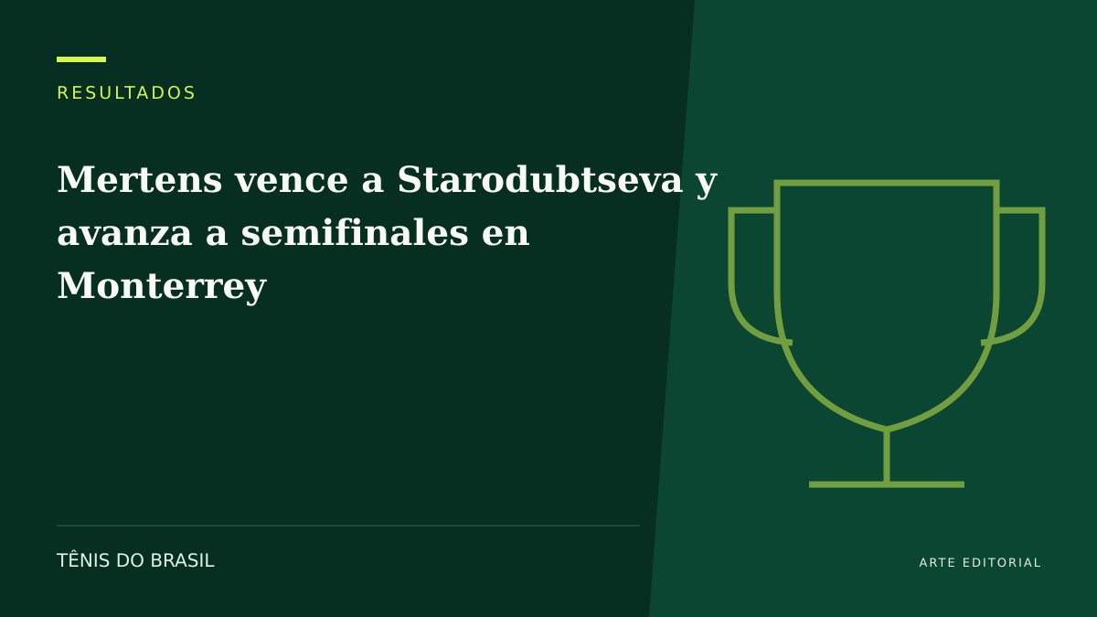 ARTE EDITORIAL — Mertens vence a Starodubtseva y avanza a semifinales en Monterrey