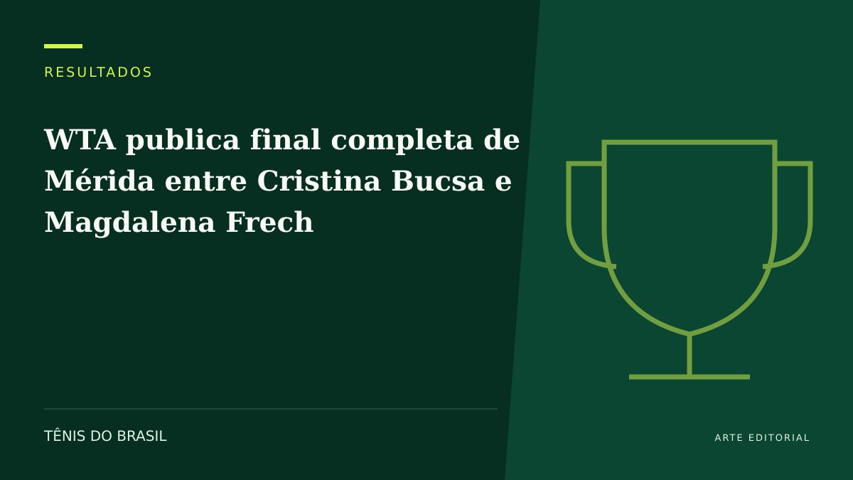 ARTE EDITORIAL — WTA publica final completa de Mérida entre Cristina Bucsa e Magdalena Frech