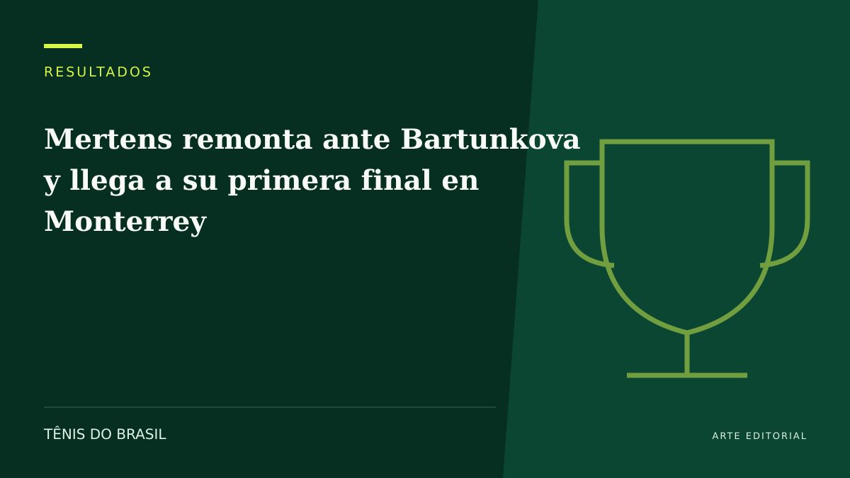 ARTE EDITORIAL — Mertens remonta ante Bartunkova y llega a su primera final en Monterrey