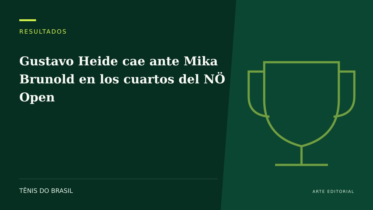 ARTE EDITORIAL — Gustavo Heide cae ante Mika Brunold en los cuartos del NÖ Open
