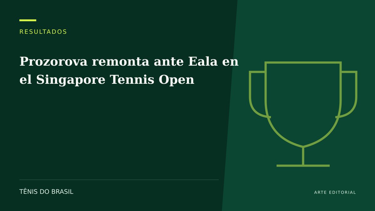 ARTE EDITORIAL — Prozorova remonta ante Eala en el Singapore Tennis Open