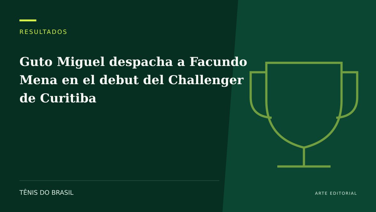 ARTE EDITORIAL — Guto Miguel despacha a Facundo Mena en el debut del Challenger de Curitiba