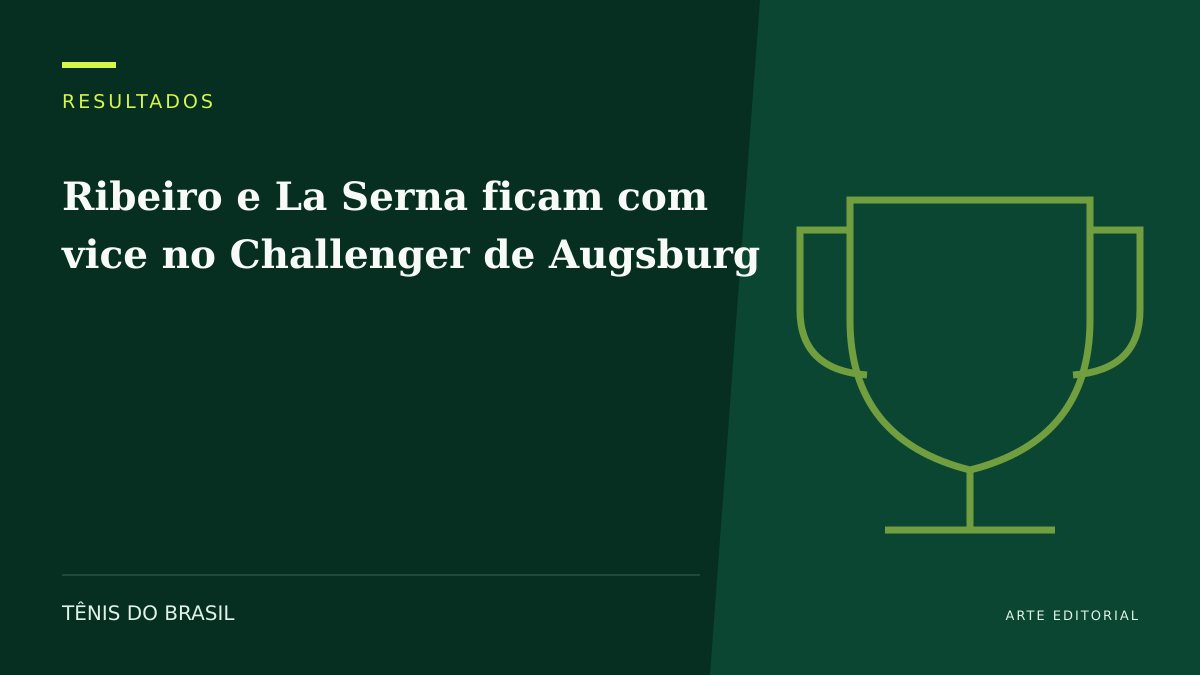 ARTE EDITORIAL — Ribeiro e La Serna ficam com vice no Challenger de Augsburg