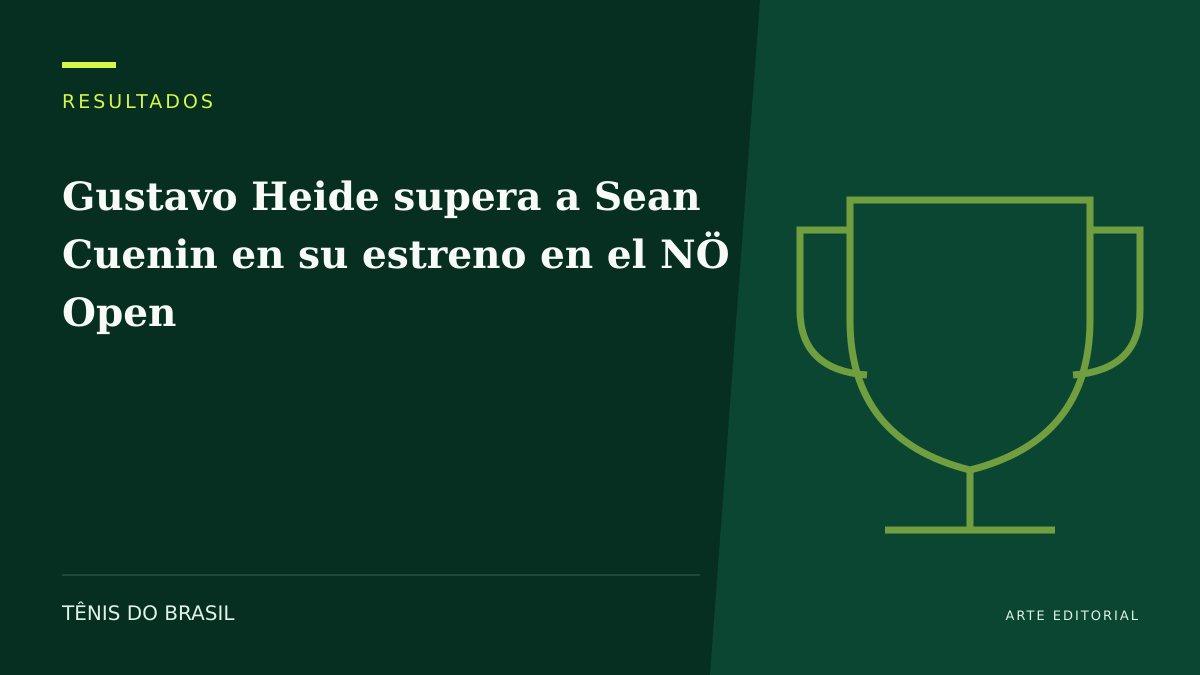 ARTE EDITORIAL — Gustavo Heide supera a Sean Cuenin en su estreno en el NÖ Open