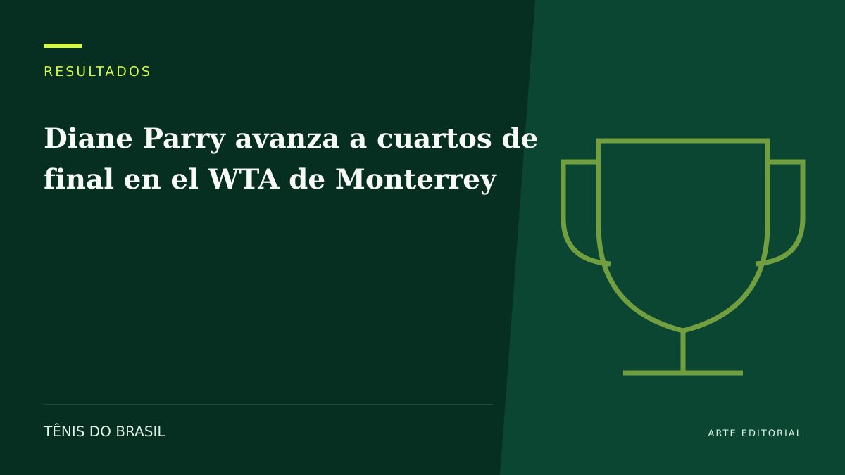 ARTE EDITORIAL — Diane Parry avanza a cuartos de final en el WTA de Monterrey