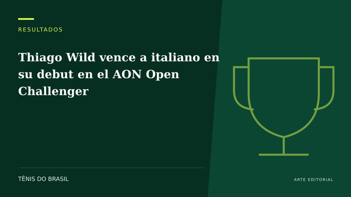 ARTE EDITORIAL — Thiago Wild vence a italiano en su debut en el AON Open Challenger