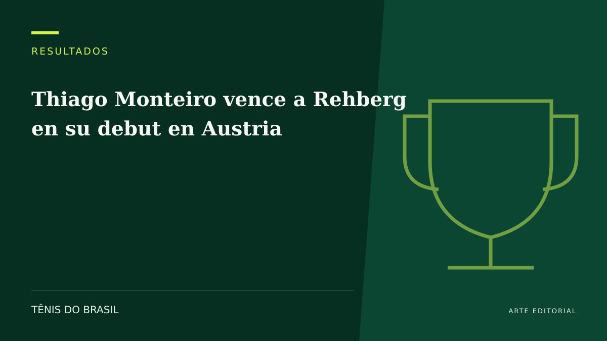 ARTE EDITORIAL — Thiago Monteiro vence a Rehberg en su debut en Austria
