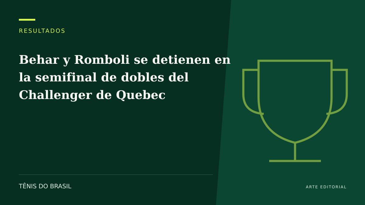 ARTE EDITORIAL — Behar y Romboli se detienen en la semifinal de dobles del Challenger de Quebec